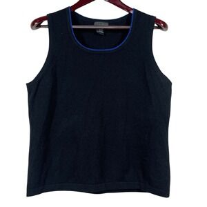 Lauren Hansen 100% Cashmere Sleeveless Sweater Vest Size XL Black  Knit Tank Top